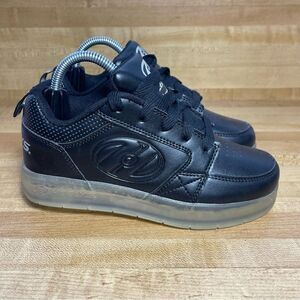 Heelys Premium 1 Lo Black Rechargeable Light Up LED Skate Sneakers Shoes Youth 3